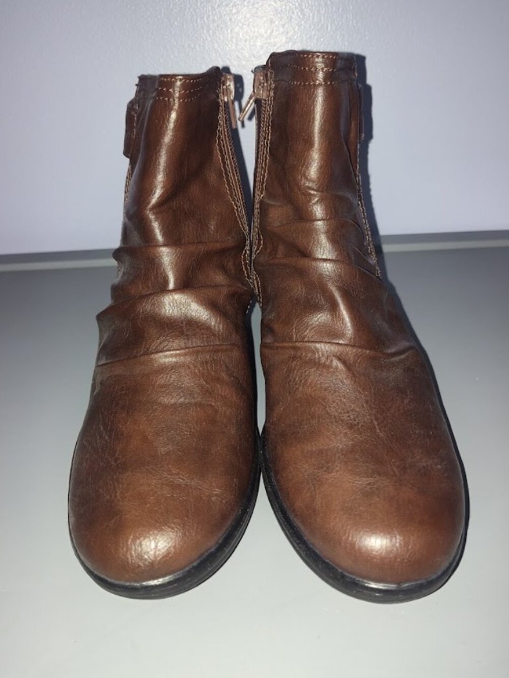 Brown Easy Street Ankle Boots